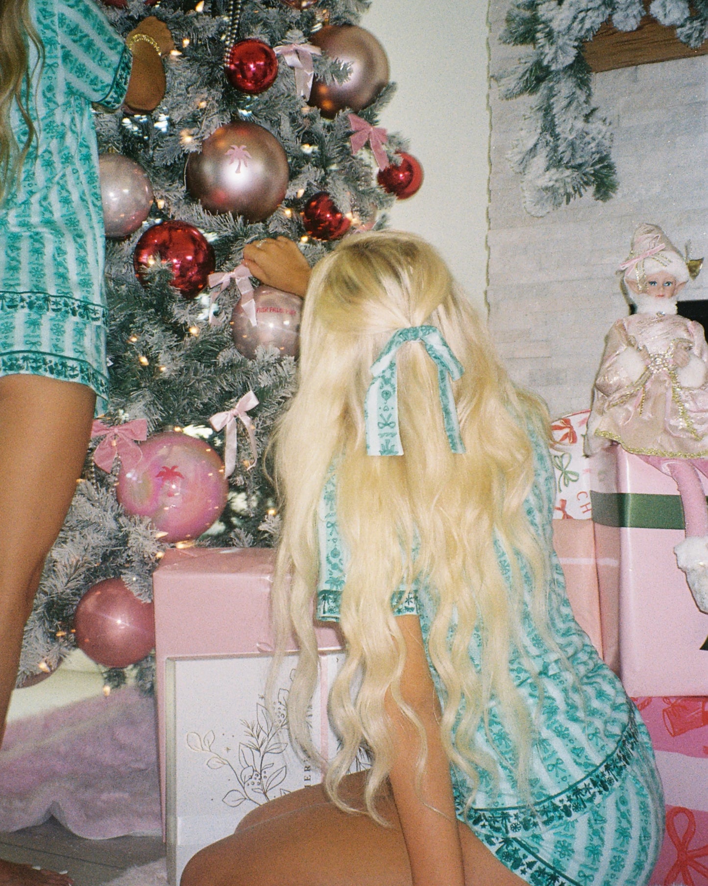 Pink Palm Puff Pj Set