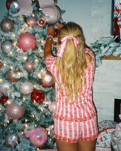 Pink Palm Puff Pj Set